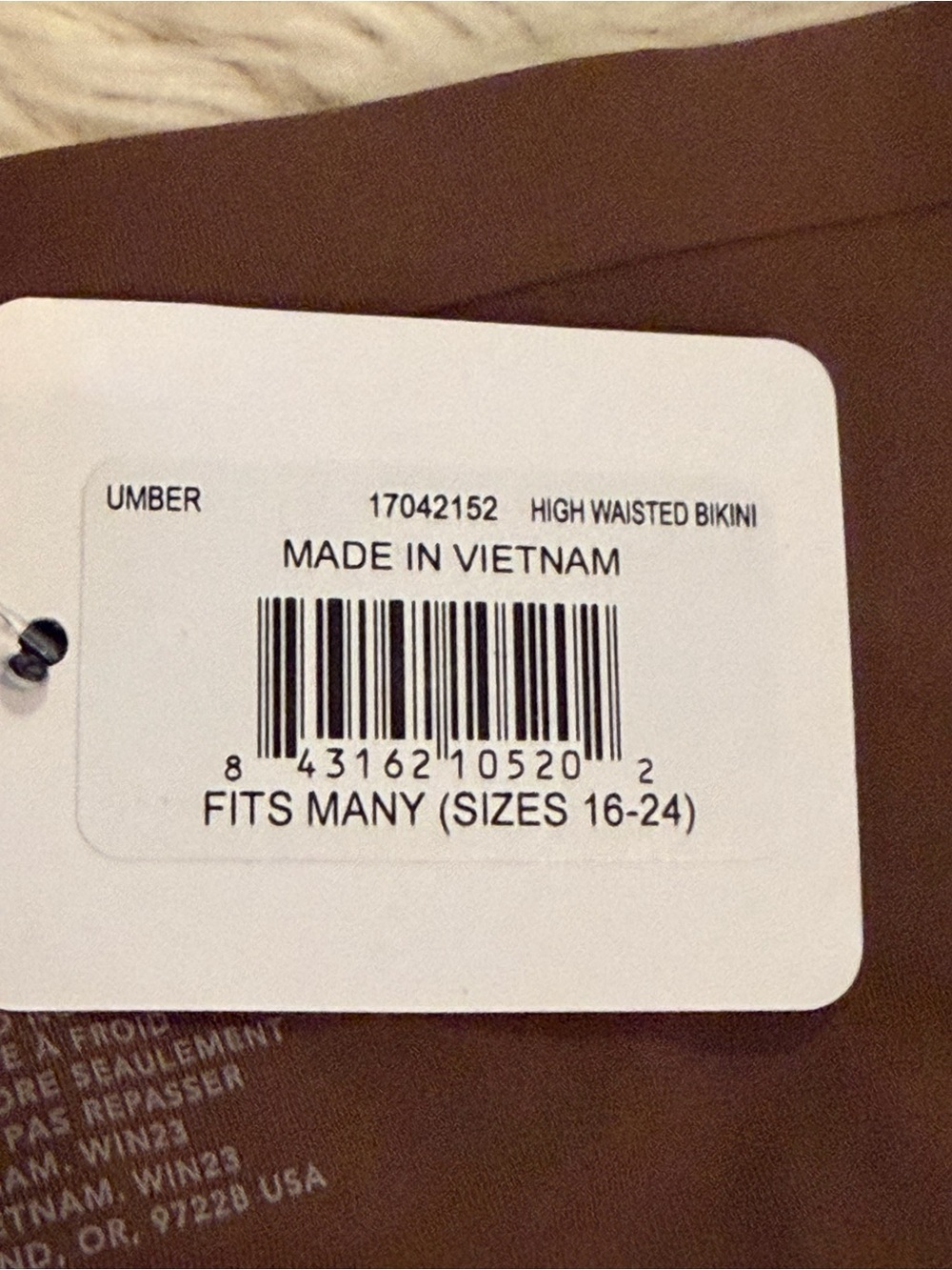 NWT Evelyn & Bobbie High-Waisted Retro Bikini in Clay Brown - Size 16-24 - Picture 5 of 5